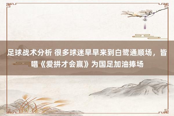 足球战术分析 很多球迷早早来到白鹭通顺场，皆唱《爱拼才会赢》为国足加油捧场