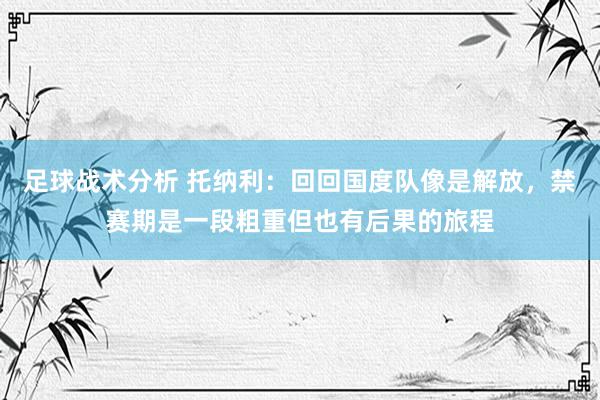 足球战术分析 托纳利：回回国度队像是解放，禁赛期是一段粗重但也有后果的旅程