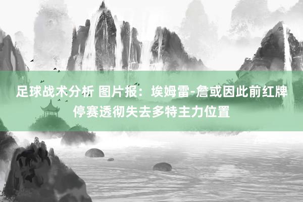 足球战术分析 图片报：埃姆雷-詹或因此前红牌停赛透彻失去多特主力位置