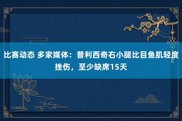 比赛动态 多家媒体：普利西奇右小腿比目鱼肌轻度挫伤，至少缺席15天