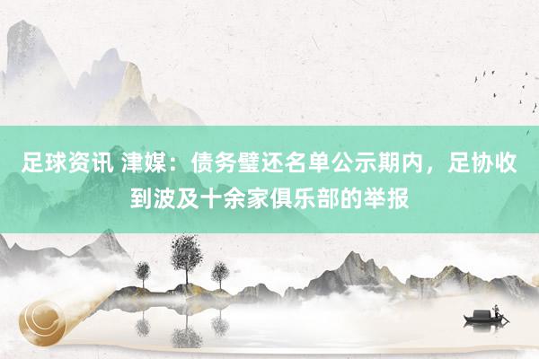 足球资讯 津媒：债务璧还名单公示期内，足协收到波及十余家俱乐部的举报