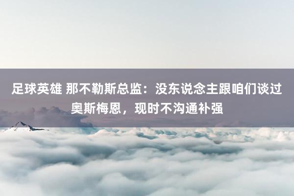 足球英雄 那不勒斯总监：没东说念主跟咱们谈过奥斯梅恩，现时不沟通补强