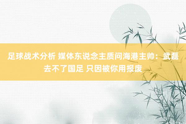 足球战术分析 媒体东说念主质问海港主帅：武磊去不了国足 只因被你用报废